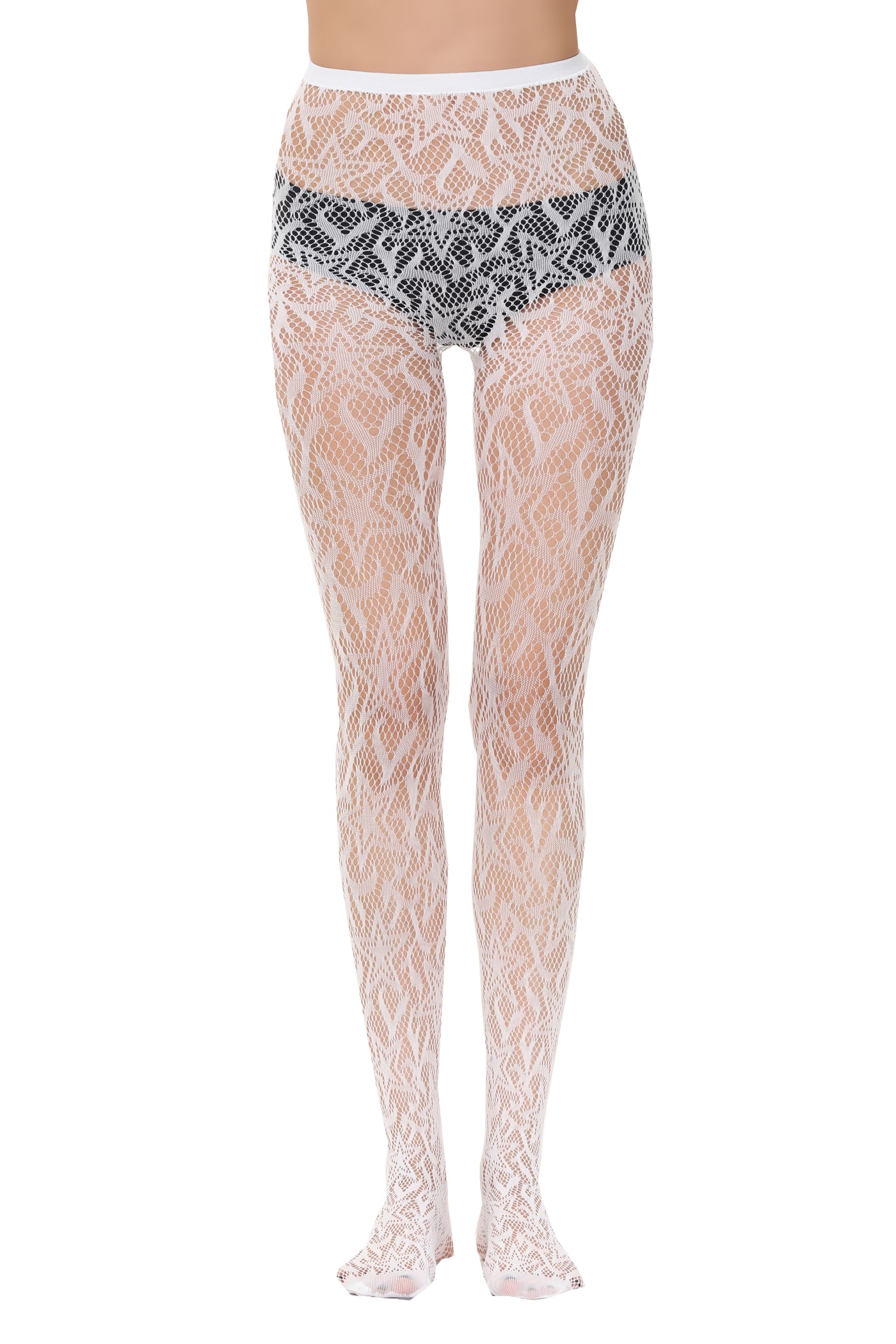 Fishnet Tights 111438-White Front