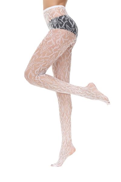 Fishnet Tights 111438-White Side
