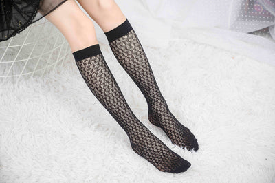 Knee High Stockings 160197-Black Side 1