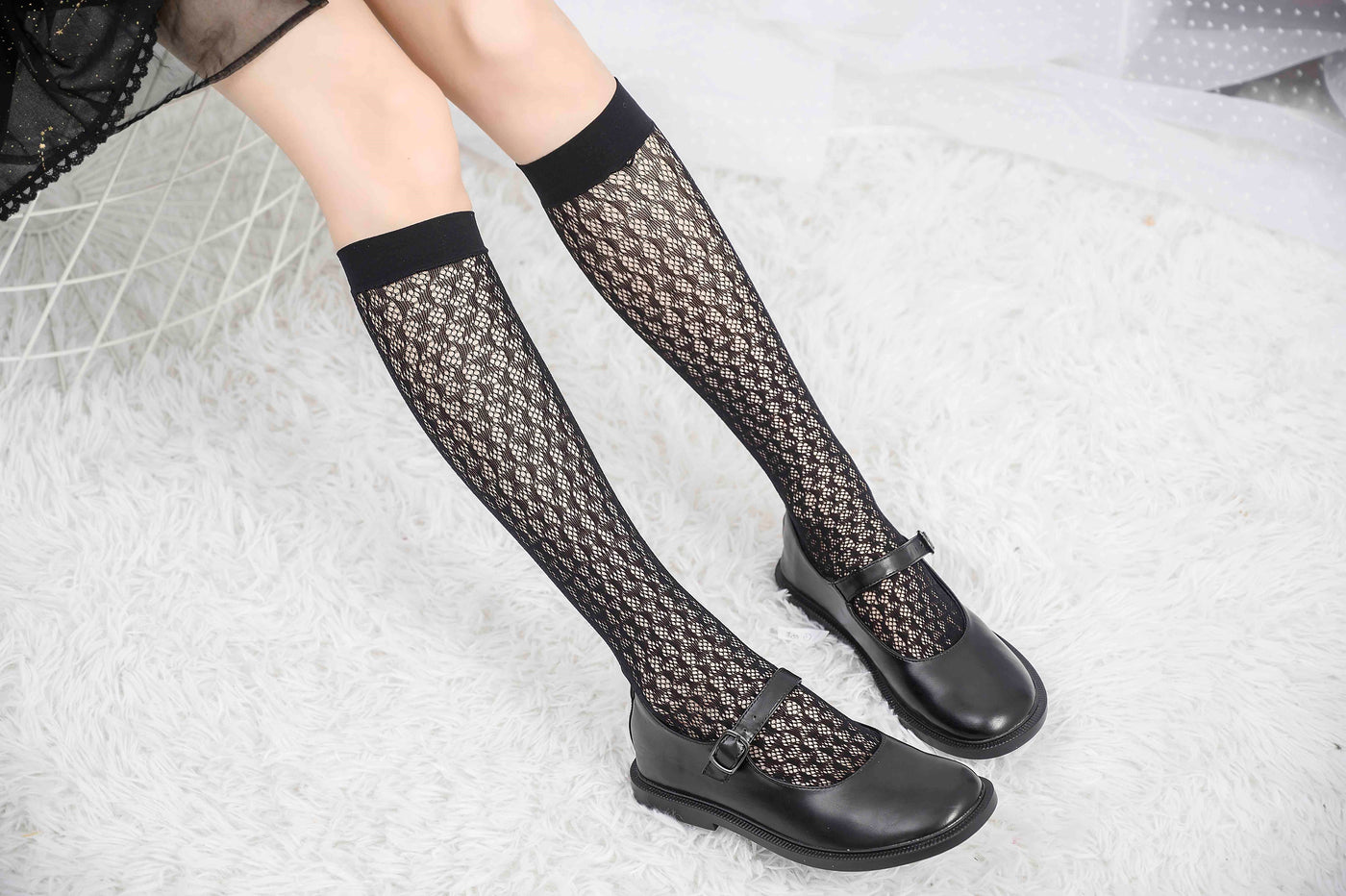 Knee High Stockings 160197-Black Back