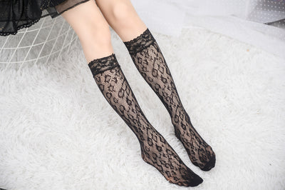 Knee High Stockings 170106-Black Side 1