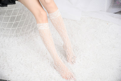 Knee High Stockings 170106-White Side 1
