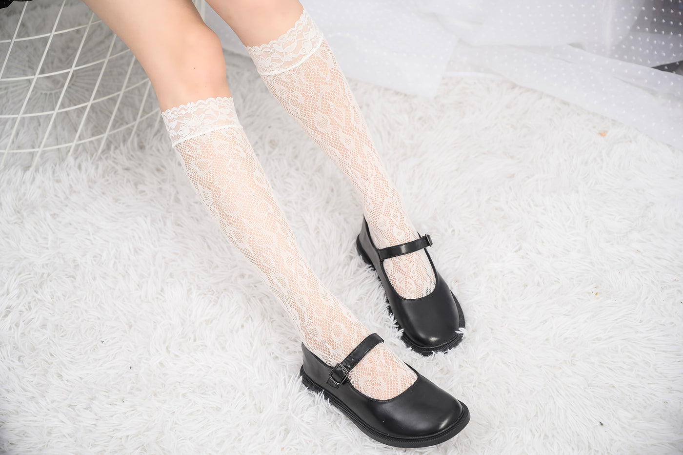 Knee High Stockings 170106-White Back