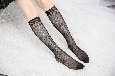 Knee High Stockings 170288-Black Side 1