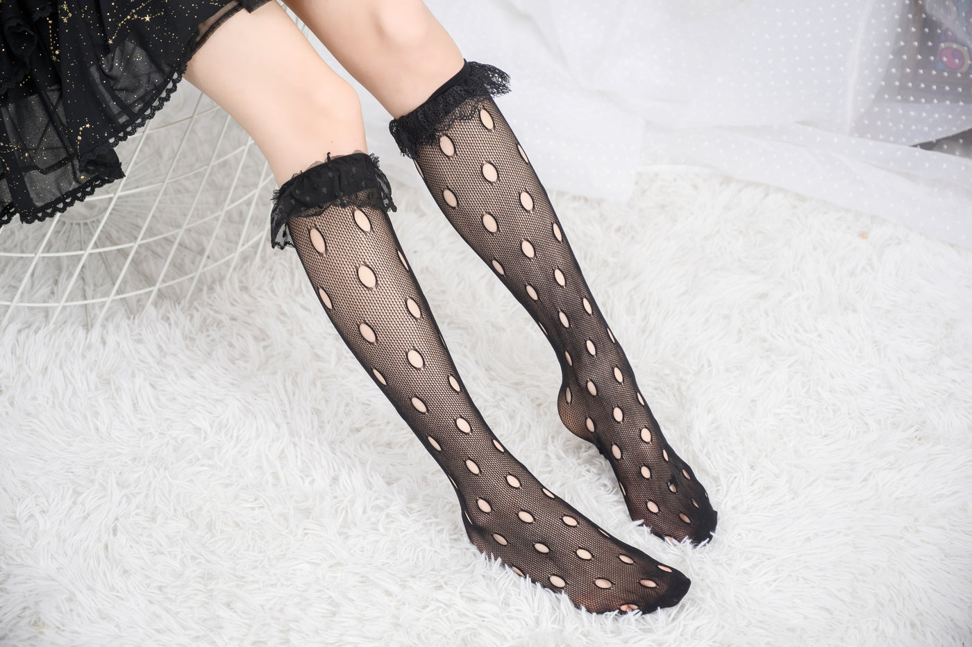 Knee High Stockings 170306-Black Side 1