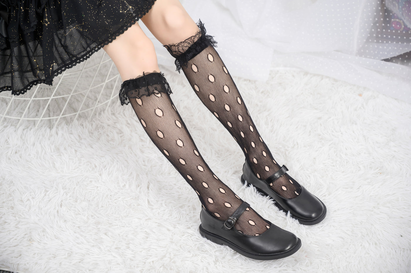 Knee High Stockings 170306-Black Back