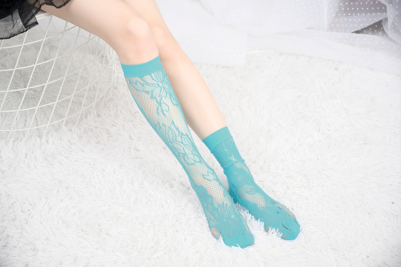 Knee High Stockings 170317-Blue Side 1