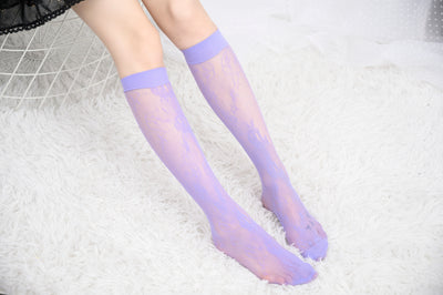 Knee High Stockings 170317-Purple Side 1