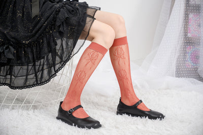 Knee High Stockings 170317-Red Side 2