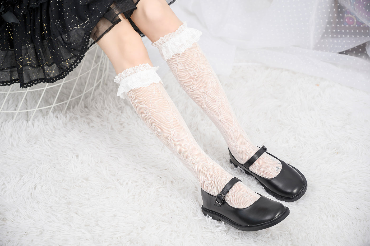 Knee High Stockings 170357-White Back