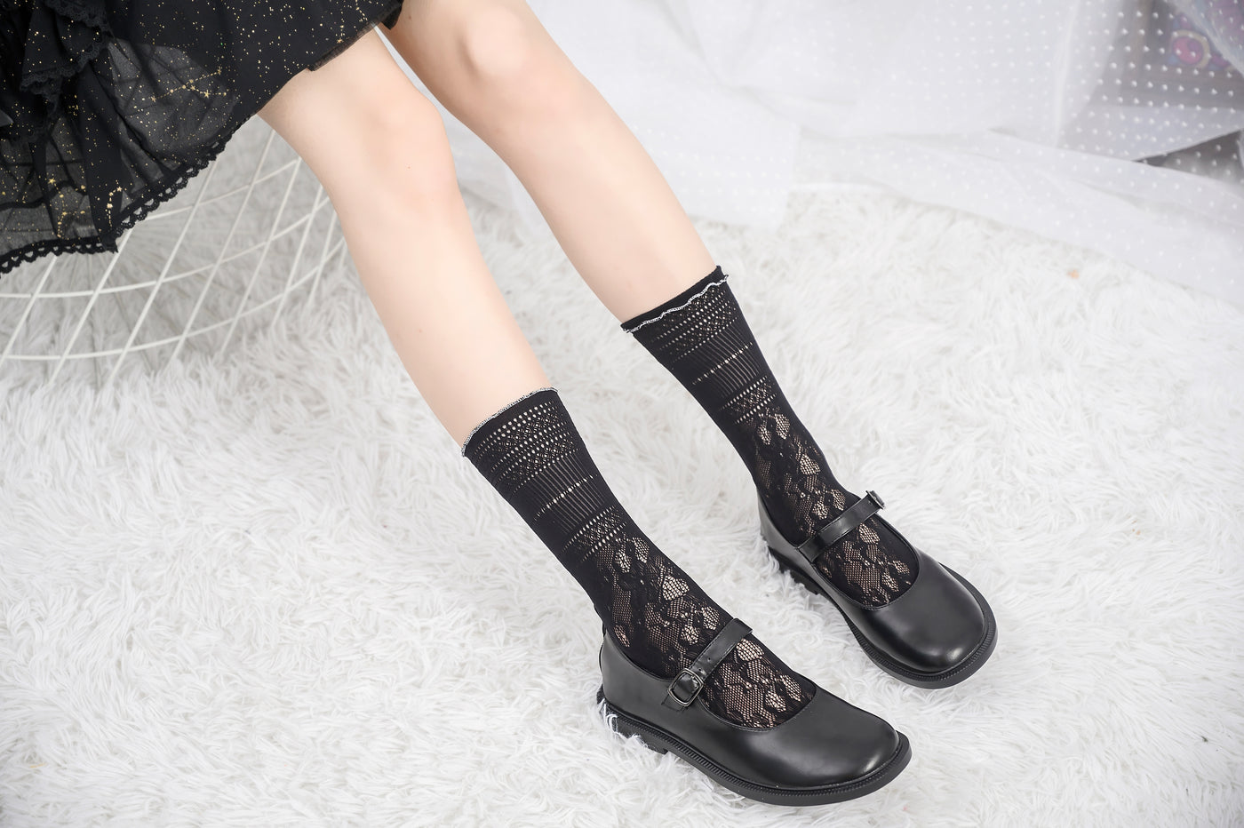 Knee High Stockings 180159-Black Back