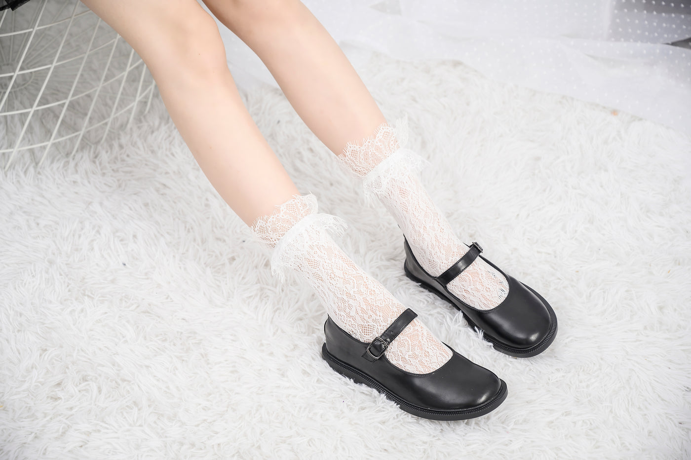 Knee High Stockings 180313-White Back