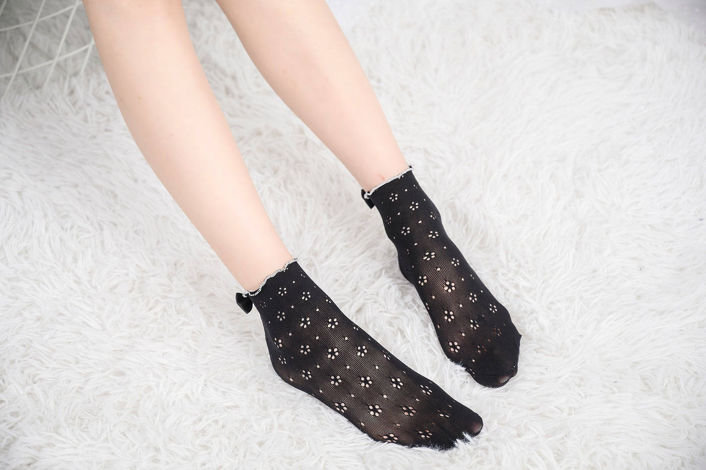 Knee High Stockings 180377-Black Side 1