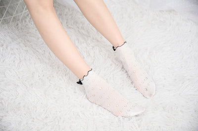 Knee High Stockings 180377-White Side 1