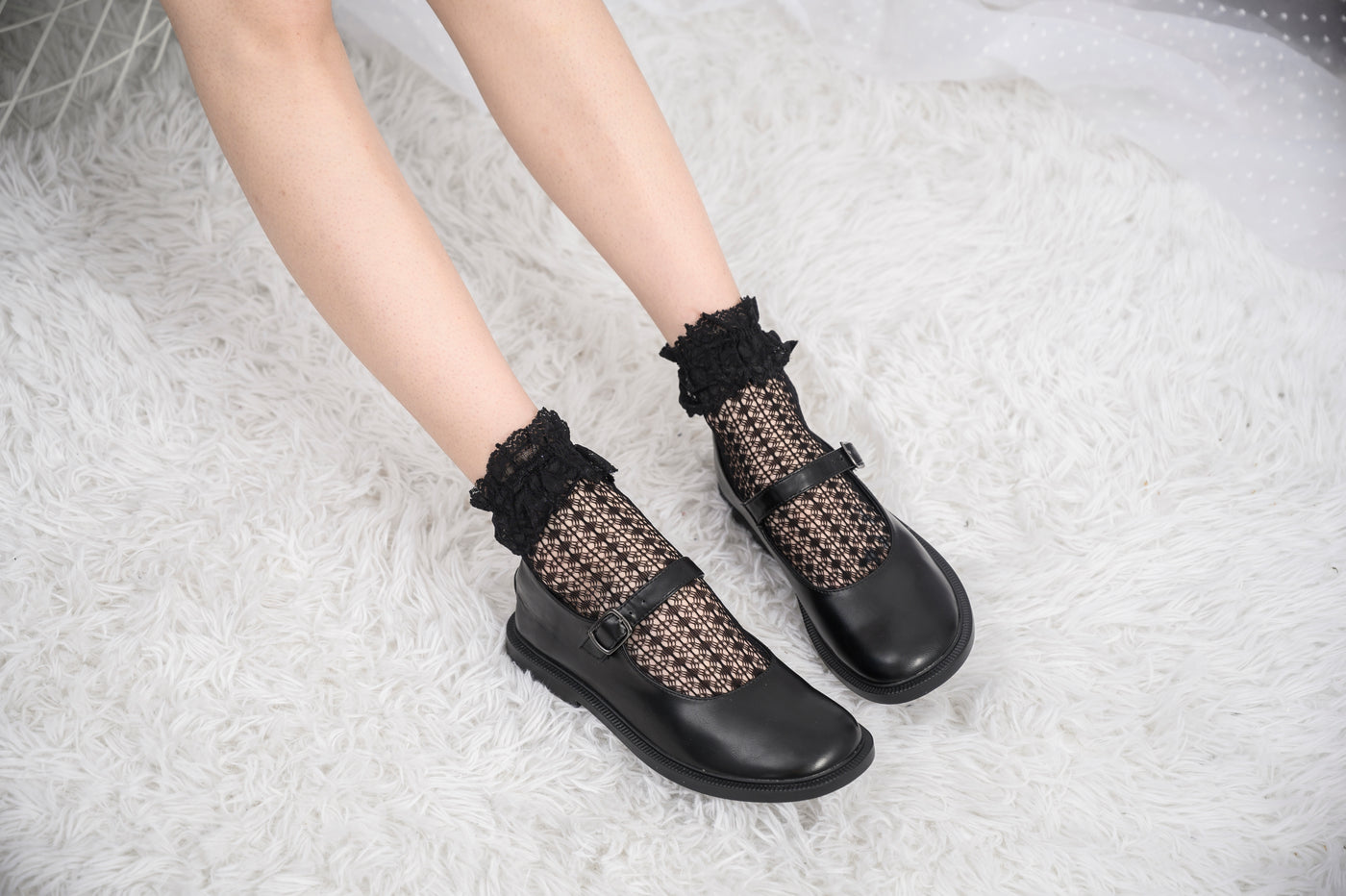 Knee High Stockings 180405-Black Back