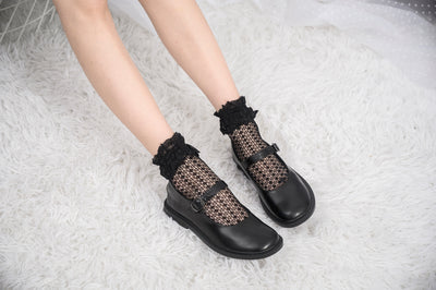 Knee High Stockings 180405-Black Back